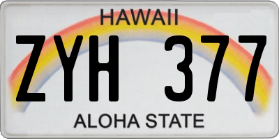 HI license plate ZYH377