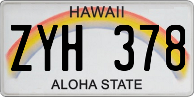 HI license plate ZYH378