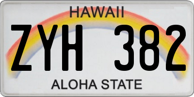 HI license plate ZYH382
