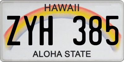 HI license plate ZYH385