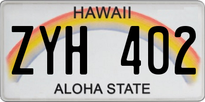 HI license plate ZYH402