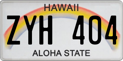 HI license plate ZYH404