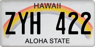 HI license plate ZYH422