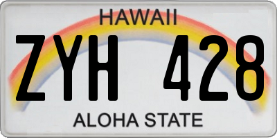 HI license plate ZYH428
