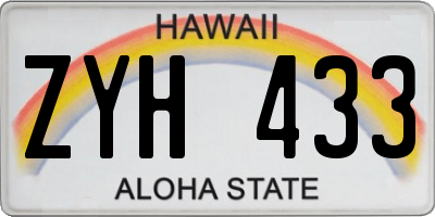 HI license plate ZYH433