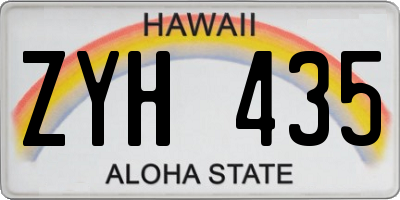 HI license plate ZYH435