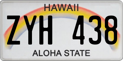 HI license plate ZYH438