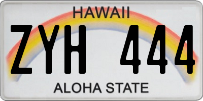HI license plate ZYH444
