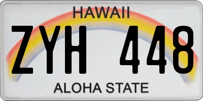 HI license plate ZYH448