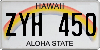 HI license plate ZYH450