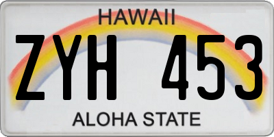 HI license plate ZYH453
