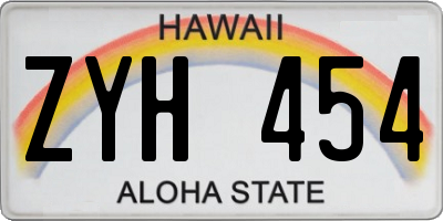 HI license plate ZYH454