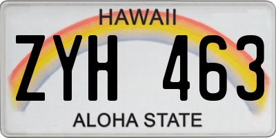 HI license plate ZYH463