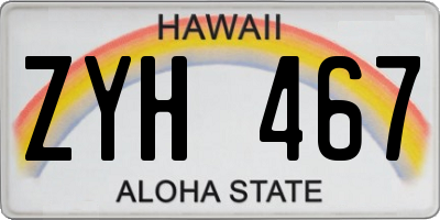 HI license plate ZYH467