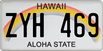 HI license plate ZYH469