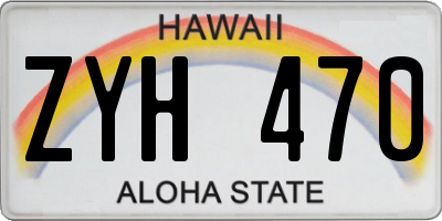 HI license plate ZYH470