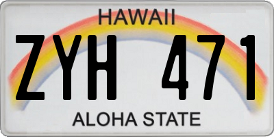 HI license plate ZYH471