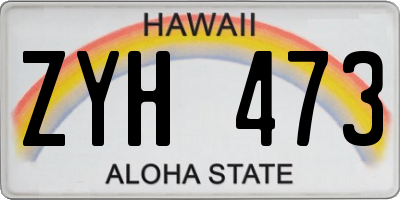 HI license plate ZYH473