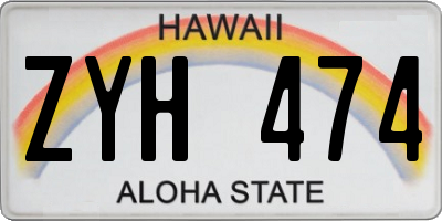 HI license plate ZYH474