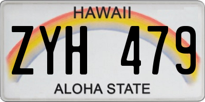HI license plate ZYH479
