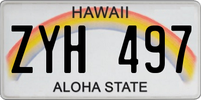 HI license plate ZYH497
