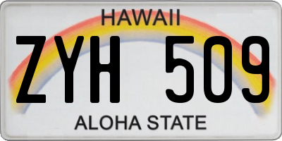 HI license plate ZYH509