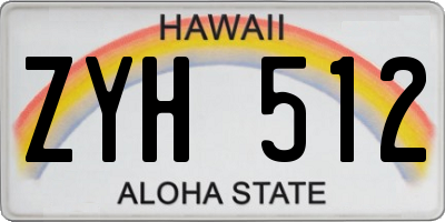 HI license plate ZYH512