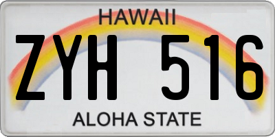 HI license plate ZYH516
