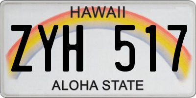 HI license plate ZYH517