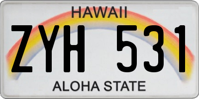 HI license plate ZYH531