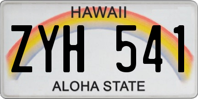 HI license plate ZYH541