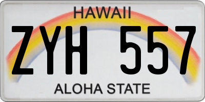 HI license plate ZYH557