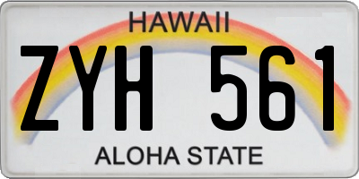 HI license plate ZYH561