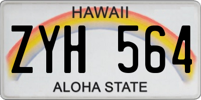 HI license plate ZYH564