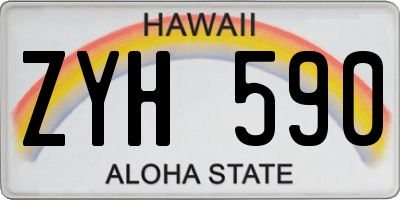 HI license plate ZYH590