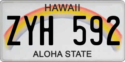 HI license plate ZYH592