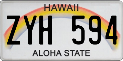 HI license plate ZYH594