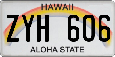 HI license plate ZYH606