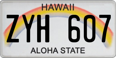 HI license plate ZYH607