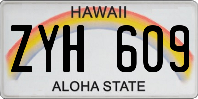 HI license plate ZYH609