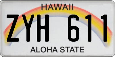 HI license plate ZYH611