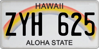 HI license plate ZYH625