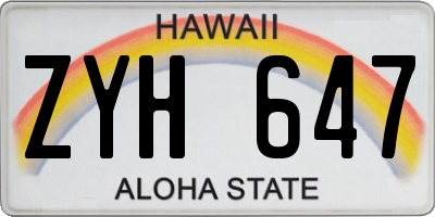 HI license plate ZYH647