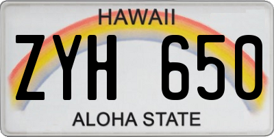 HI license plate ZYH650