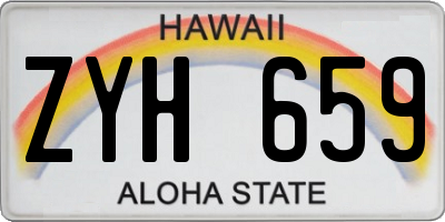 HI license plate ZYH659