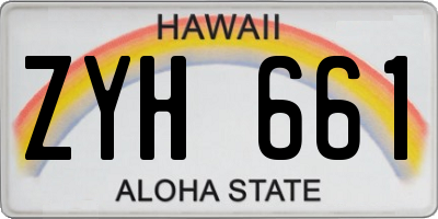 HI license plate ZYH661