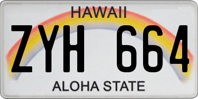 HI license plate ZYH664