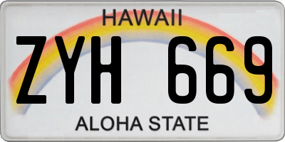 HI license plate ZYH669