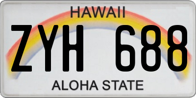 HI license plate ZYH688