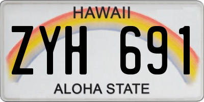 HI license plate ZYH691